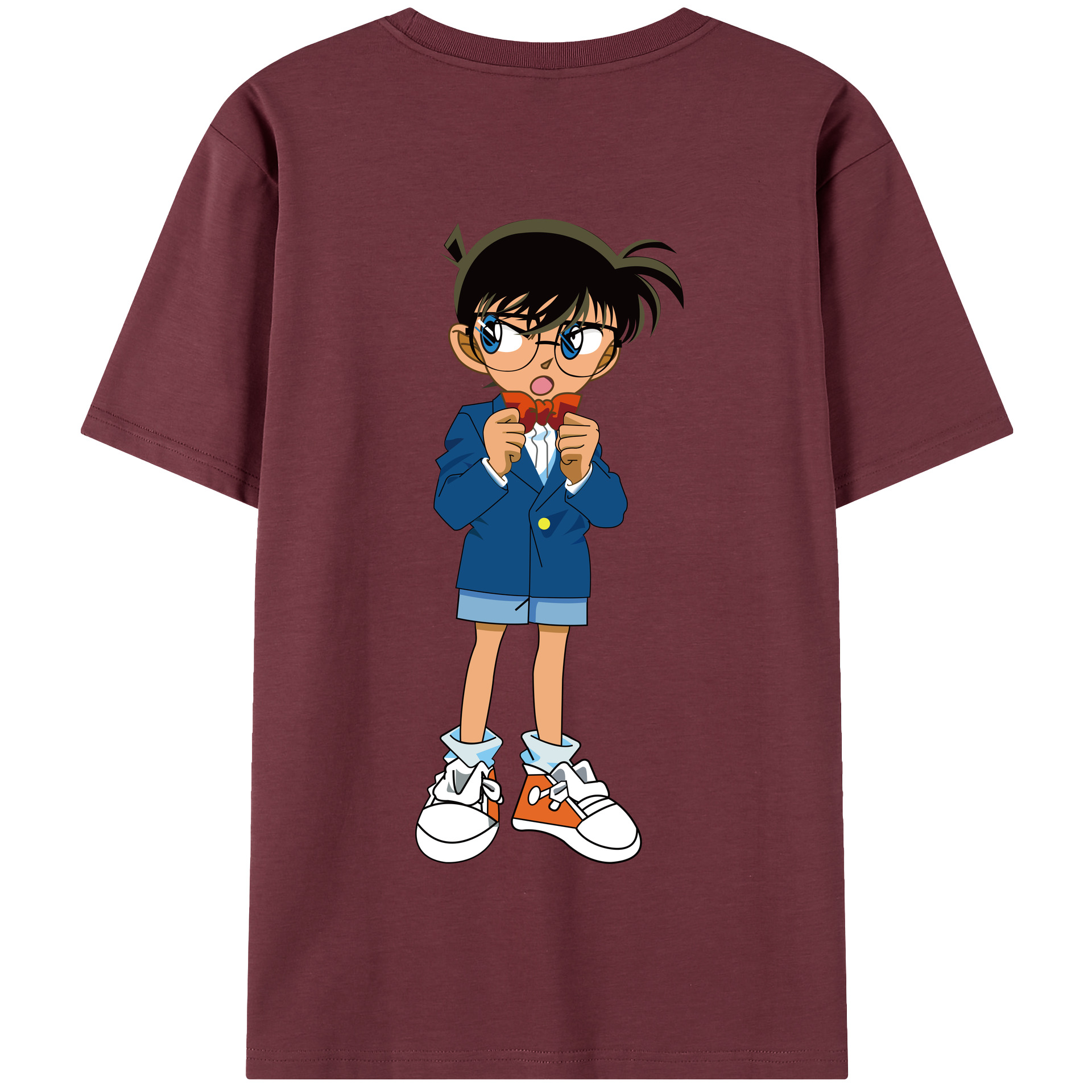 （画像用） 名探偵コナン 江戸川 コナン Detective Conan Conan Edogawa 綿100％半袖Tシャツ（背面プリント）